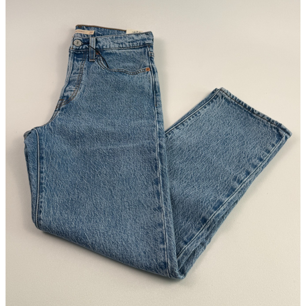 Levi's Premium Women Wedgie Straight Fit High Rise Jeans 32x26 Blue NWT